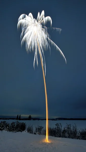 Long-term exposition of a firework — Stock Photo, Image