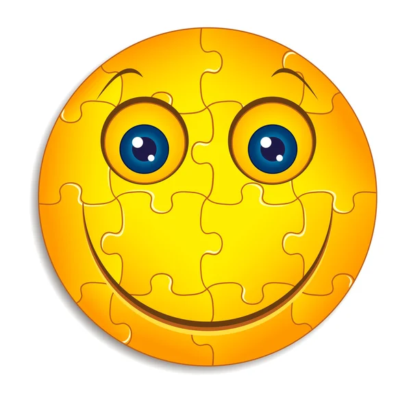 Smiley puzzle — Stock Vector