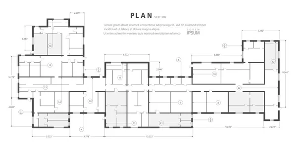 Plan Architektoniczny Domu Engineering Design Rysunek Techniczny Ilustracja Wektora — Wektor stockowy