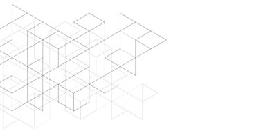 Çizgilerin beyaz arkaplanı. Karelerin geometrisi. Çizgi çizimi. Vektör illüstrasyonu..