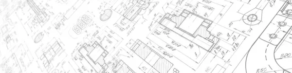 工程建设 工业背景 机械技术指标 三维说明 — 图库照片