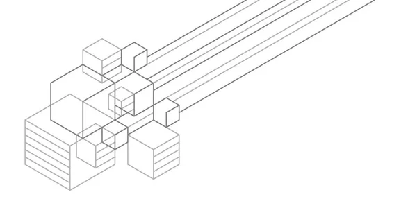 Białe Tło Linii Geometria Kwadratów Sztuka Liniowa Ilustracja Wektora — Wektor stockowy