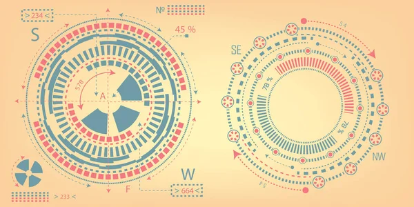 Hud Futuristic Technology Pozadí Cogwheel Vector Illustration — Stockový vektor