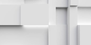 White background from blocks.Modern design from cubes.illustration.3D.