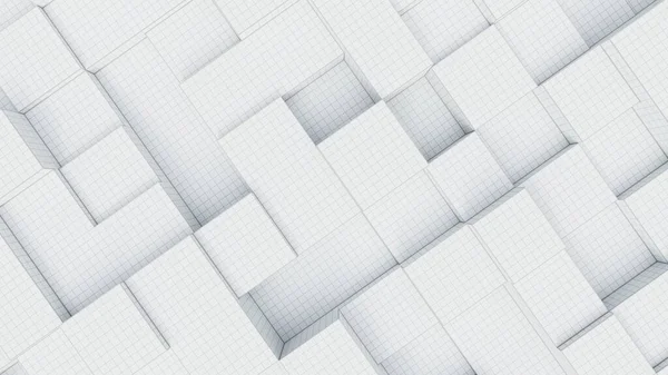 White Background Cubes Squares Modern Geometric Design Illustration —  Fotos de Stock