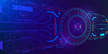 HUD digital futuristic interface screen design .Digital technology .Vector illustration.