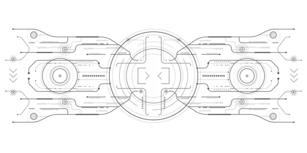 Aim System Futuristic Aiming Digital Technology Hud Digital Interface Screen — 스톡 벡터