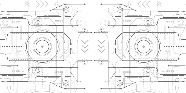 Технологический Рисунок Будущего Инженерные Инновации Цифровой Дизайн Hud Векторная Иллюстрация — стоковый вектор