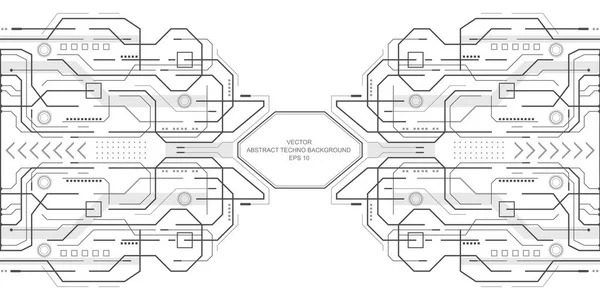 未来の技術図面 エンジニアリング革新 Hudデジタルデザインベクトルイラスト — ストックベクタ