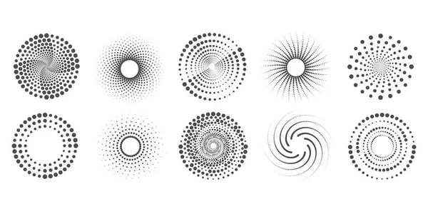 Ensemble Cercles Partir Points Illustration Vectorielle Emblème Points Abstraits — Image vectorielle