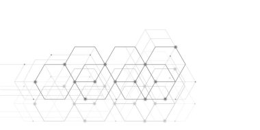 Soyut teknolojik arka plan. Geometrik bilim ve teknoloji tasarımı. Vektör illüstrasyonu.