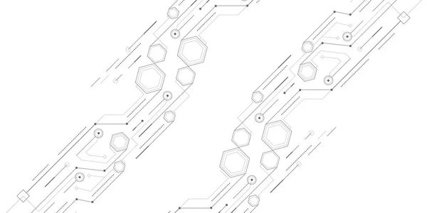 Технологический Белый Фон Abstract Tech Geometric Lines Vector Illustration — стоковый вектор