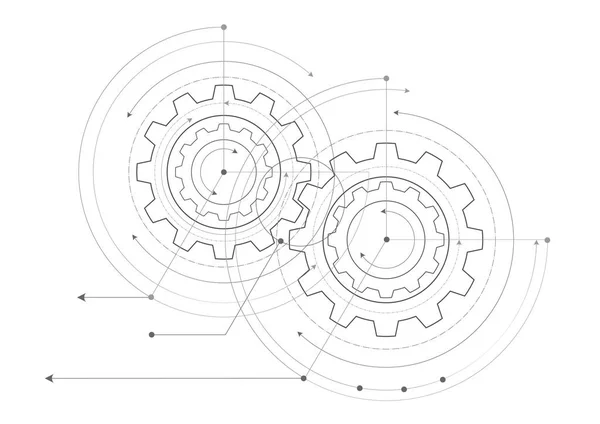 Непрерывная Линия Передач Инженерный Чертеж Технический Чертеж Шестерен ...