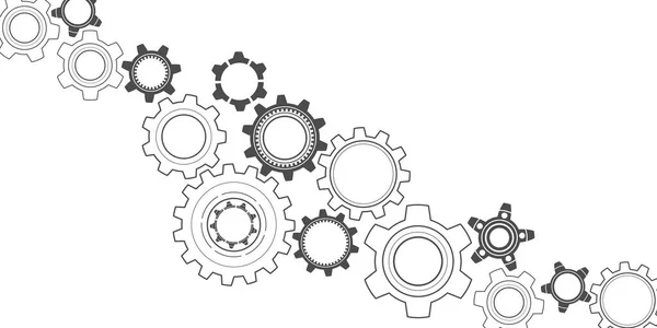 Gears White Background Engineering Industry 向量图 — 图库矢量图片