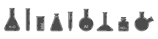 Equipamento Para Lab Glass Químico Flasks Vector Químico Ilustração — Vetor de Stock