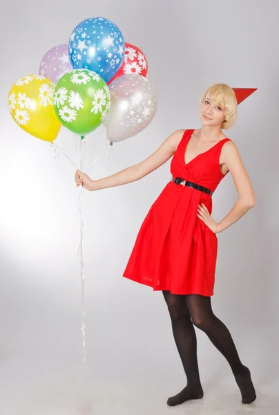 Girl with balloons Stock Photo