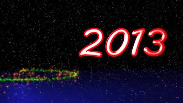 Yeni yıl arifesi, 2013. ışık Noel ağacı. — Stok video