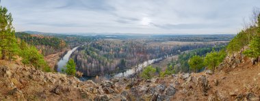 sonbahar orman üzerinde uçuş