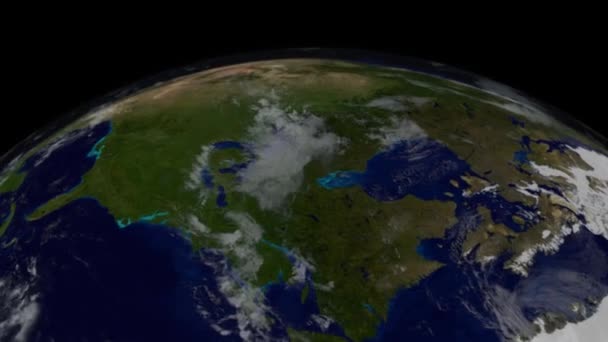 Södra halvklotet med namn. kontinenter och Grönland — Stockvideo