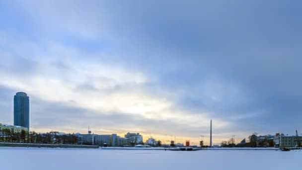 Embankment Yekaterinburg. Russia. — Stock Video