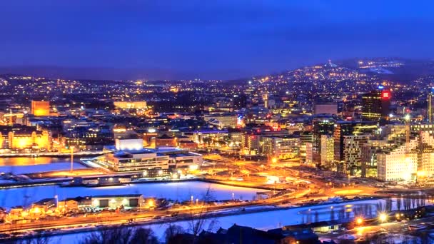 Amanecer sobre Oslo, Noruega. Especies comunes — Vídeo de stock
