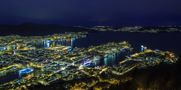 Night Bergen, Norway — Stock Photo, Image
