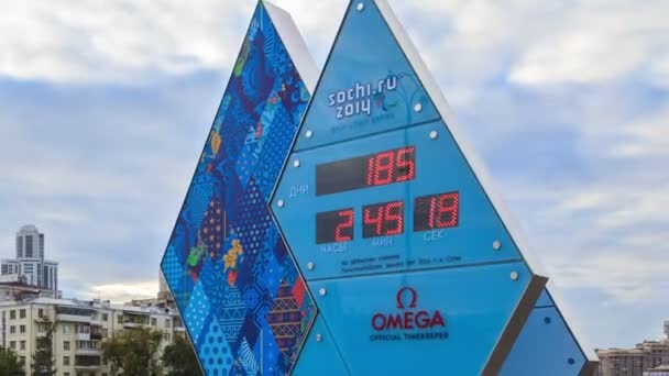 Παραολυμπιακών Αγώνων ρολόι στο Σότσι 2014. πάροδο του χρόνου — Αρχείο Βίντεο