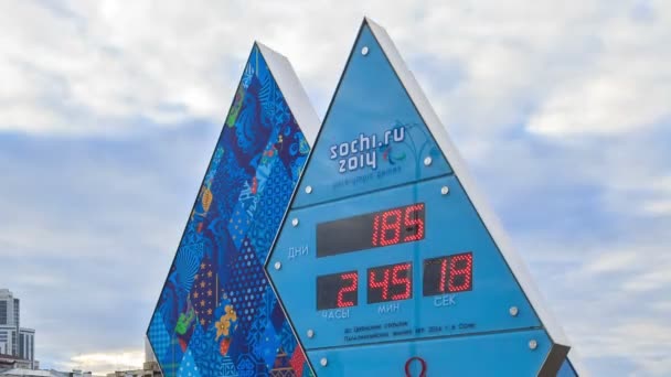 Paralympic Clock Games in Sochi 2014. Fixed distortion. Time Lapse — Stock Video