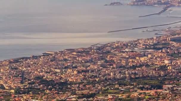 Weergave van Napels met vesuvius — Stockvideo