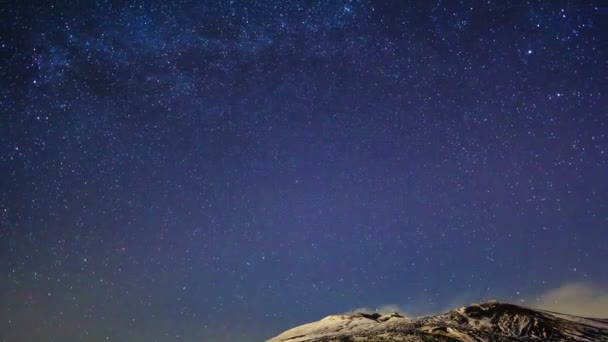 Milky Way above the volcano — Stock Video