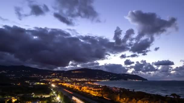 Sunset over the coast of Sicily — Stock Video