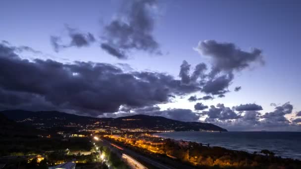 Zachód słońca nad wybrzeże Sycylii — Wideo stockowe