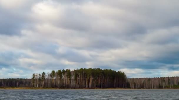 Rain clouds over the pond — Stock Video