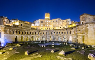 gece Roma Forumu. Roma, İtalya