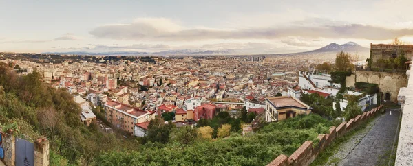 Panorama of Naples at dawn. View from San Martino. Italy — Stock Photo, Image