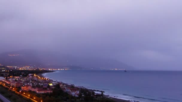 Dawn over the coast of Sicily — Stock Video