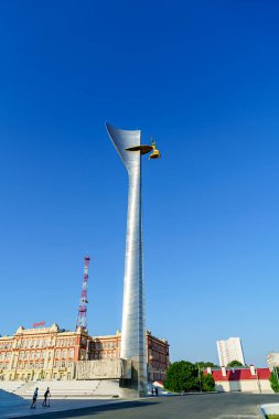 Rostov-na-Donu, Rusya - 25 Ağustos 2020: Rostov bir askeri zafer şehridir. Anıt, anıt