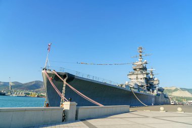 Novorossiysk, Rusya - 16 Eylül 2020: Kruvazör Mikhail Kutuzov. Müze