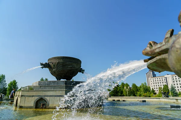 Kazań Rosja Sierpnia 2020 Kazan Millennium Park Fontanna Centralna — Zdjęcie stockowe