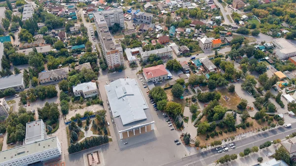 シズラン ロシア 2021年8月21日 シズランの都市部の管理 シズラン ドラマ シアター 中央広場 空中ビュー — ストック写真