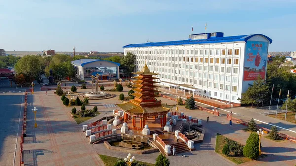 Elista Rusland Augustus 2021 Pagoda Van Zeven Dagen Gouden Poort — Stockfoto