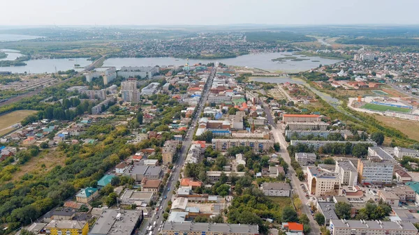 Сисран Росія Панорама Історичного Центру Міста Sovetskaya Street Aerial View — стокове фото