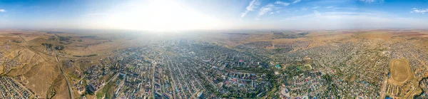 Elista 俄罗斯 早上城市的全景 空中风景 Parorama 360 — 图库照片