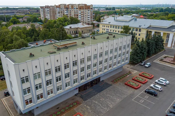 Syzran Rusko Centrální Náměstí Administrativou Panorama Centrální Části Města Vzduchu — Stock fotografie