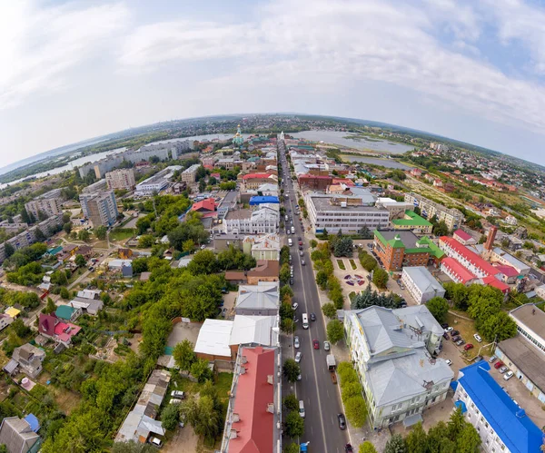 俄罗斯锡兹兰 市中心 苏联街空中景观 — 图库照片