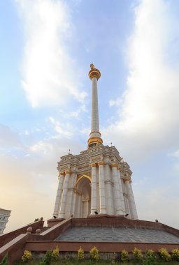 stel amblemi Tacikistan ile. Duşanbe