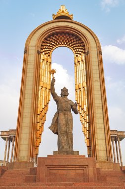 Statue of Somoni. Dushanbe, Tajikistan clipart