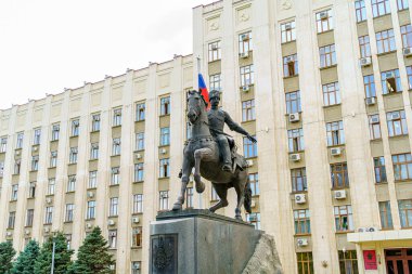 Krasnodar, Rusya - 27 Ağustos 2020: Kuban Kazakları Anıtı