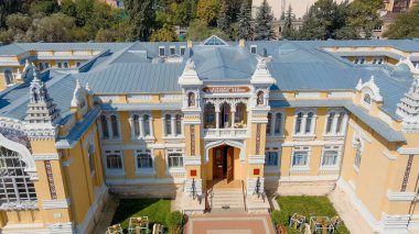 Kislovodsk, Rusya - 30 Ağustos 2021: Ana Narzan Hamamları, Kislovodsk. Kurortny Bulvarı, Hava Manzarası  