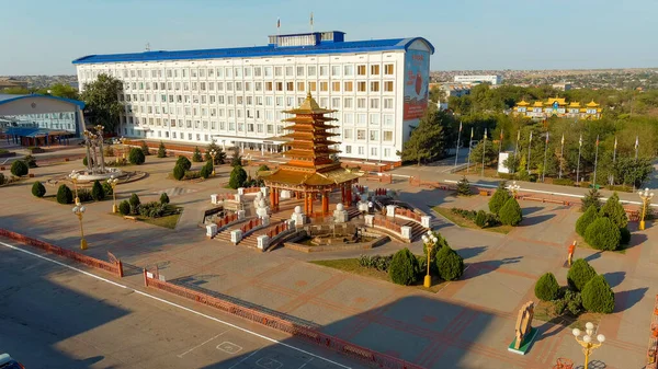 Elista Rusland Augustus 2021 Pagoda Van Zeven Dagen Gouden Poort — Stockfoto